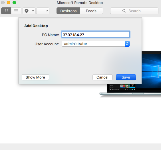 mac remote desktop add desktop