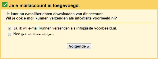 Geef hier aan of je ook met dit e-mailadres e-mails wil versturen