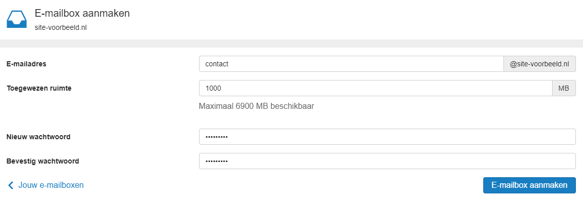 maak je e-mailadres aan