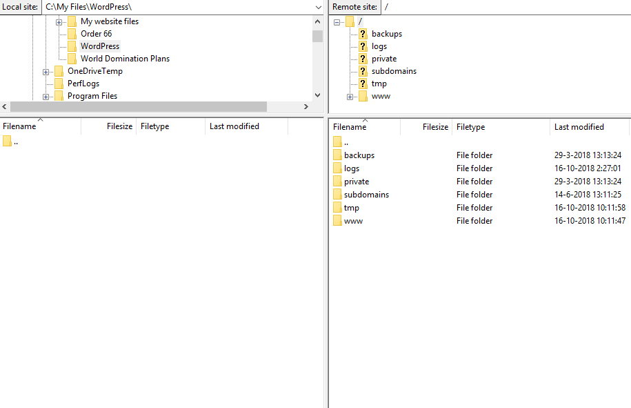 Select the local folder in which you want to save your backup