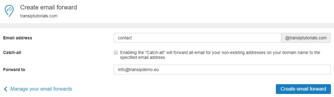 configure your email forward